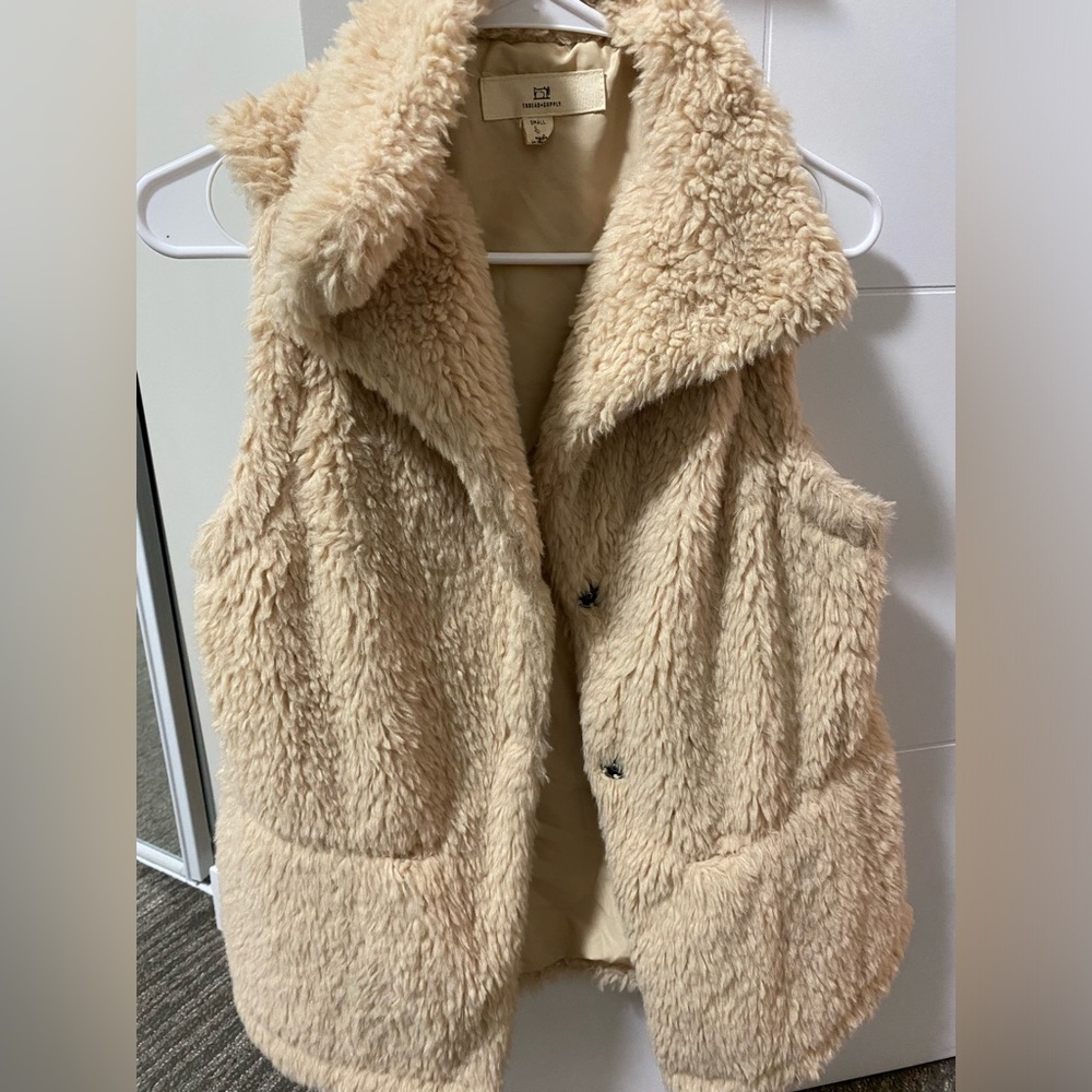 Honey Coloured Teddy Button Up Vest